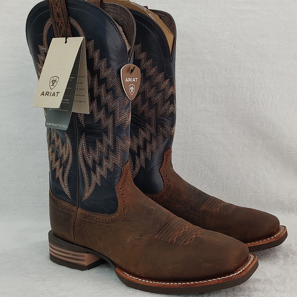 Ariat Men's Tycoon Bar Top Brown & Arizona Sky Square Toe Boots 10014053
